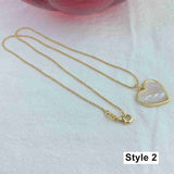 Natural Mother-of-pearl Heart Necklace AL346