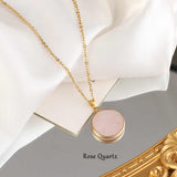 20“ Gold Round Gemstone Boho Necklace AL436
