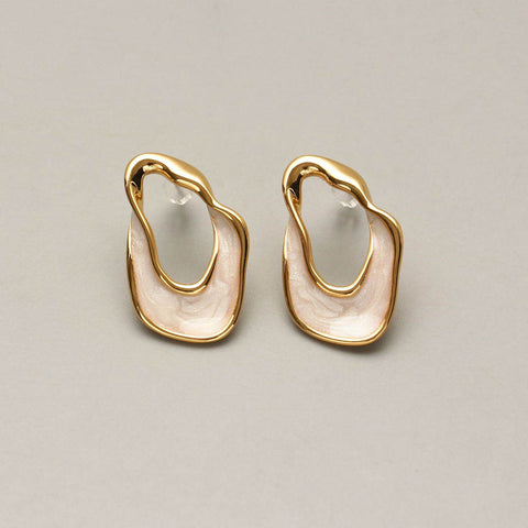 Irregular 925 Silver Needle Drip Glazed Ear Stud AL177