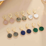 Round Natural Stone Hoop Earrings AL437