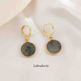 Round Natural Stone Hoop Earrings AL437
