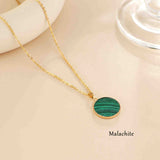 20“ Gold Round Gemstone Boho Necklace AL436
