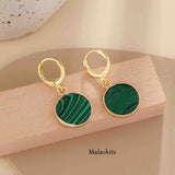 Round Natural Stone Hoop Earrings AL437