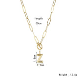 20" Gold Initial 26 Letter Necklace AL434