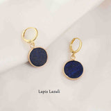 Round Natural Stone Hoop Earrings AL437
