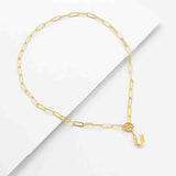 20" Gold Initial 26 Letter Necklace AL434