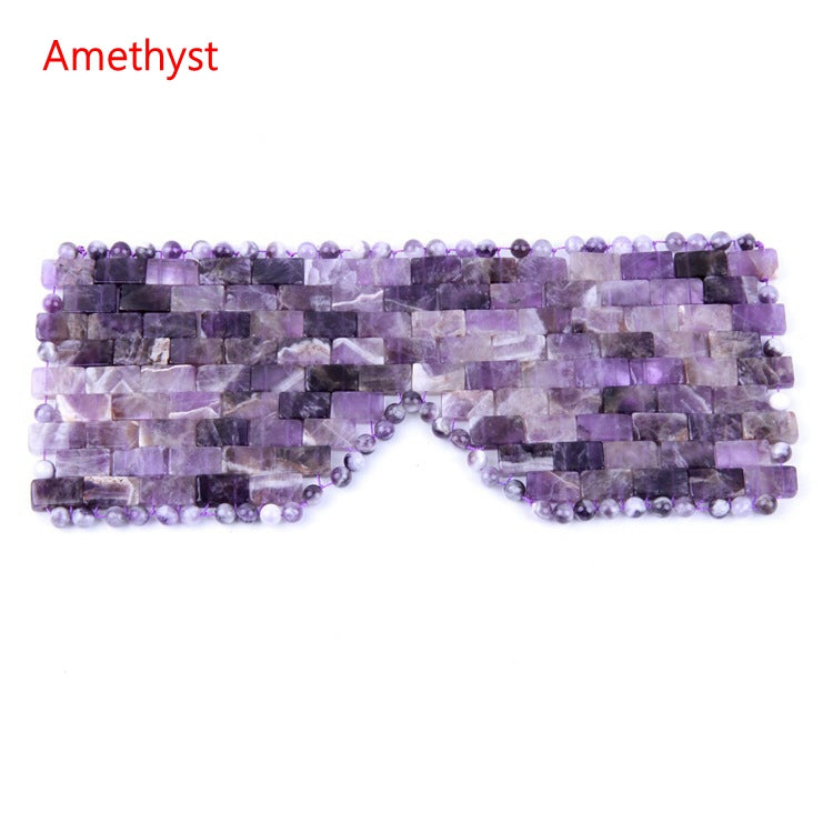 Natural Gemstone Eye Mask Crystal Face Mask Blindfold Jade Amethyst Rose Quartz Healing Crystal Sleeping Mask Alleviate myopia fatigue Facial Face Care Beauty AL444