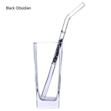 Natural Gemstone Drinking Straw Glass Straw Amethyst Rose Quartz Crystal Straw Healing Crystals Jewelry Eco Friendly Reusable Straws AL453