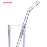 Natural Gemstone Drinking Straw Glass Straw Amethyst Rose Quartz Crystal Straw Healing Crystals Jewelry Eco Friendly Reusable Straws AL453