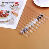 Natural Gemstone Drinking Straw Glass Straw Amethyst Rose Quartz Crystal Straw Healing Crystals Jewelry Eco Friendly Reusable Straws AL453