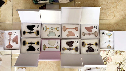 SALE,Natural Rose Quartz Massage Roller Guasha Plate AL447