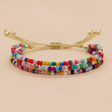 Bohemian 3-Layers Miyuki Beads Bracelet, Adjustable, Handmade Friendship Boho Summer Jewelry AL693