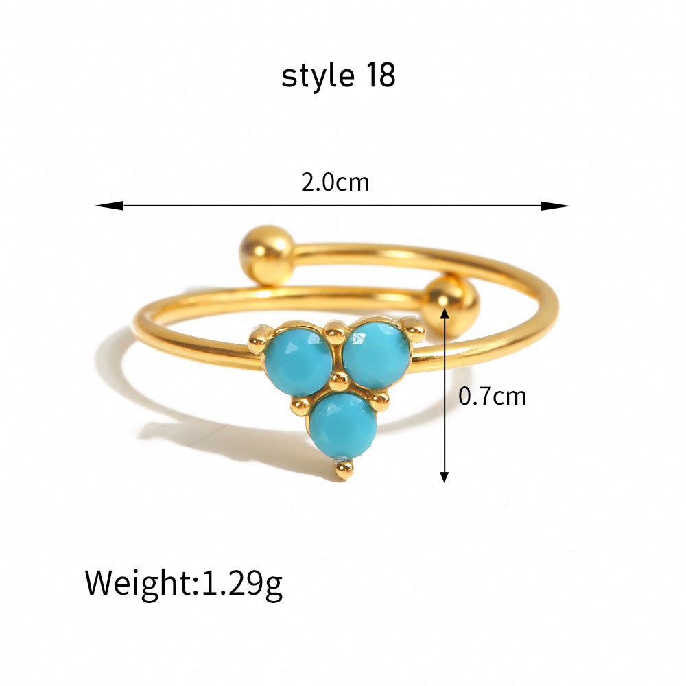 gold turquoise  ring boho jewelry