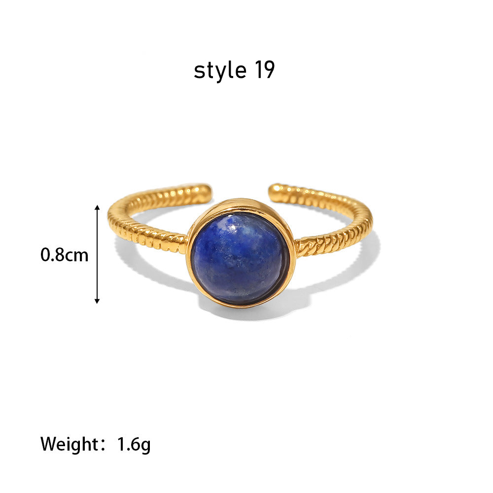 gold lapis lazuli  ring boho jewelry