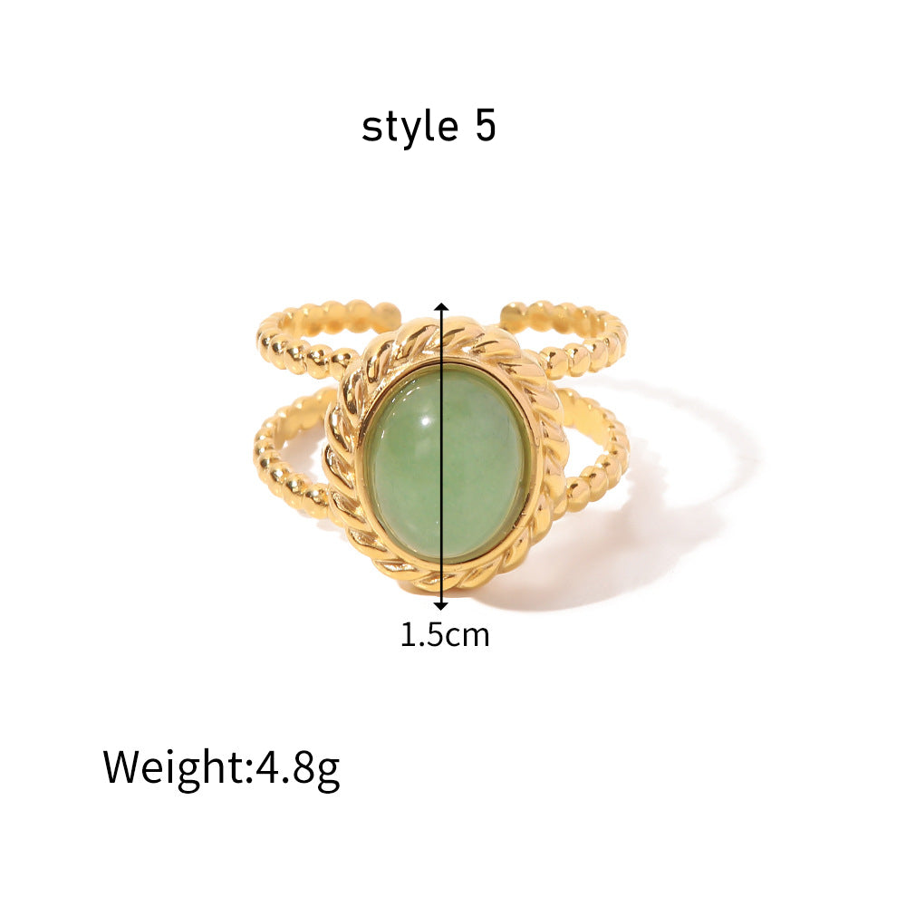 gold green aventurine ring boho jewelry