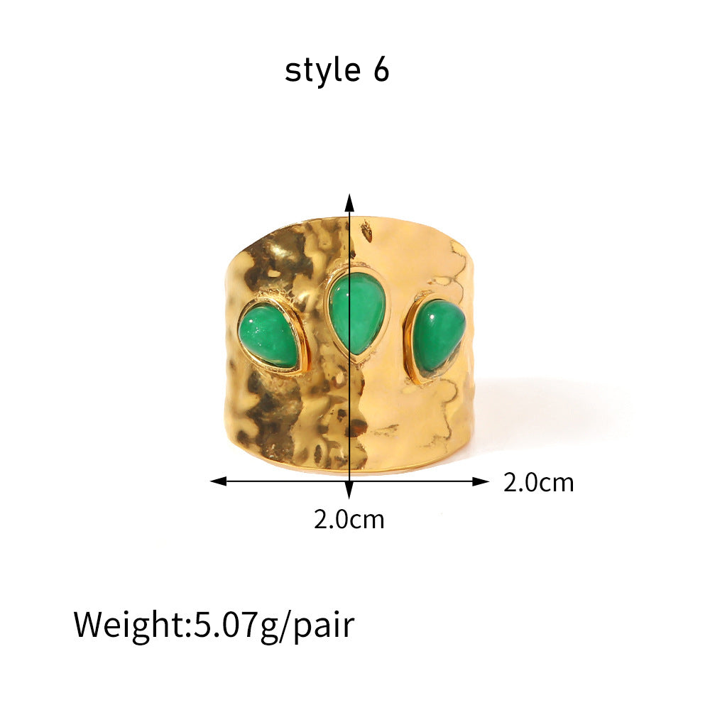 gold australia jade ring boho jewelry