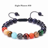 Natural Blue Sandstone Eight Planetary Bracelet, Gemstone Galaxy Galaxy Solar System Planet Bracelet Jewelry AL048