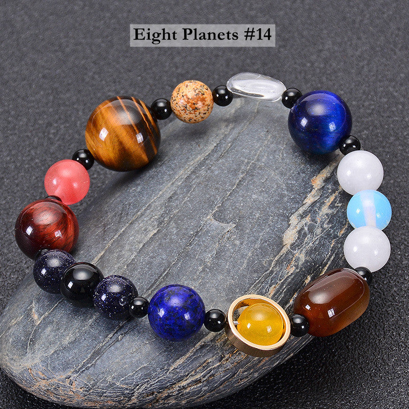 Natural Blue Sandstone Eight Planetary Bracelet, Gemstone Galaxy Galaxy Solar System Planet Bracelet Jewelry AL048Natural Blue Sandstone Eight Planetary Bracelet, Gemstone Galaxy Galaxy Solar System Planet Bracelet Jewelry AL048