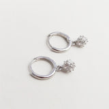 925 Sterling Silver Zircon Ball Hoop Earrings, CZ Earrings, Fashion Jewelry For Women AL842