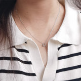 925 Sterling Silver Plated Gold Round Pendant Necklace, Simple Fashion Circle Necklace AL480