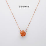 15.5" Rose Gold Claw Raw Gemstone Necklace, Birthstone Necklace, Healing Crystal Stone Jewelry SS260