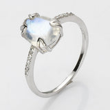 S925 Sterling Silver Claw Aquamarine Ring, CZ Micro Pave, Teardrop Faceted Gemstone Crystal Ring, Birthstone Jewelry SS265