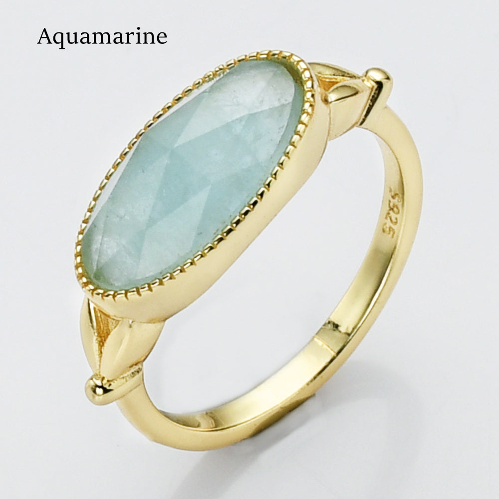 aquamarine ring, boho gemstone jewelry 