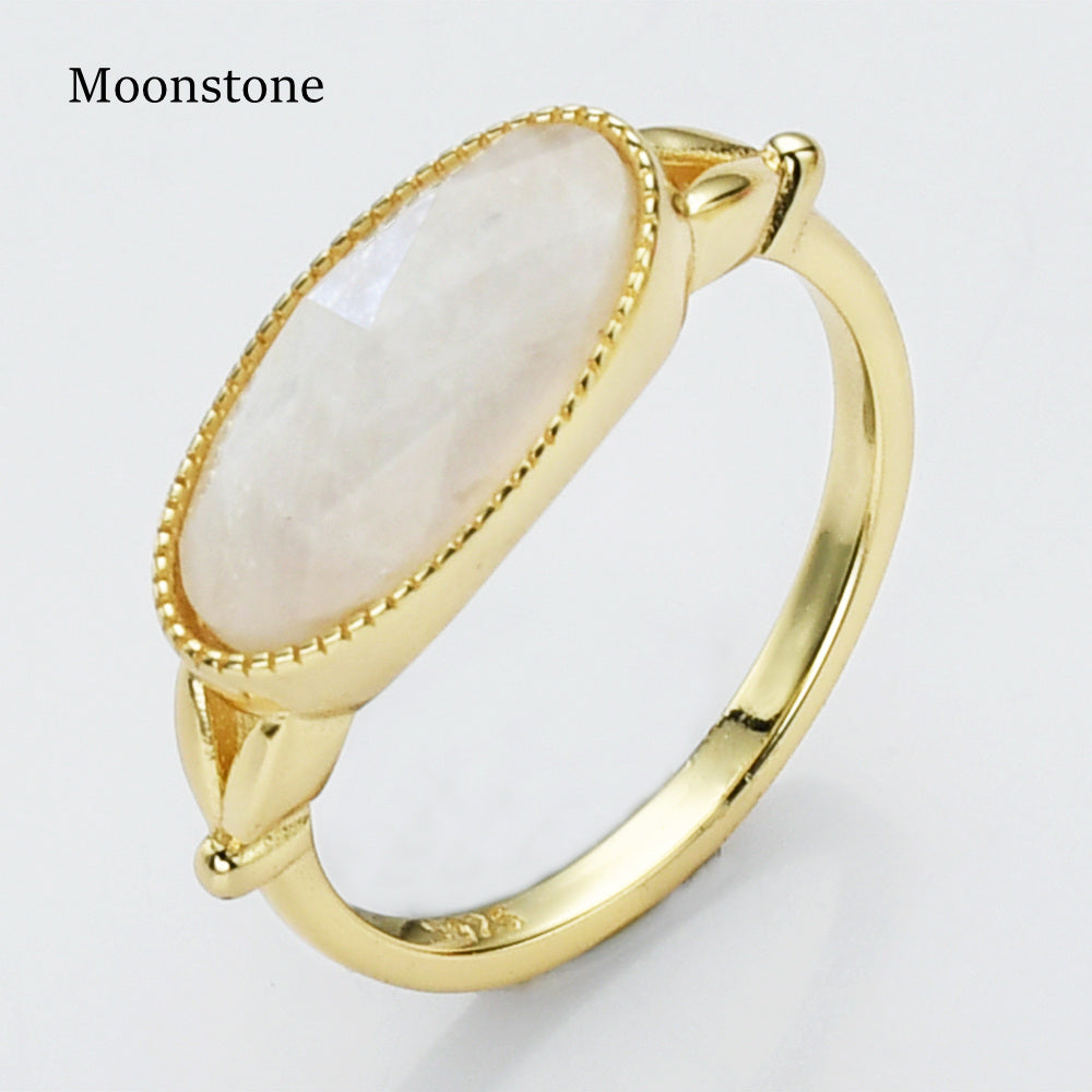 moonstone ring, boho gemstone jewelry 