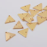 100 Pcs of Triangle Gold Plated Brass Connector Slice, Gold Charm Findings, Making Jewelry Supply PJ377