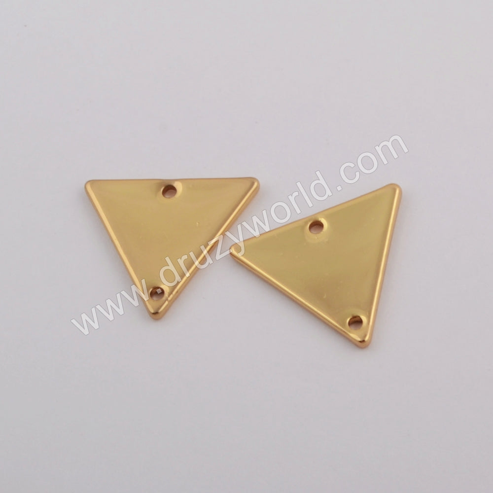 100 Pcs of Triangle Gold Plated Brass Connector Slice Making Jewelry Supply PJ377, jewelry findings
