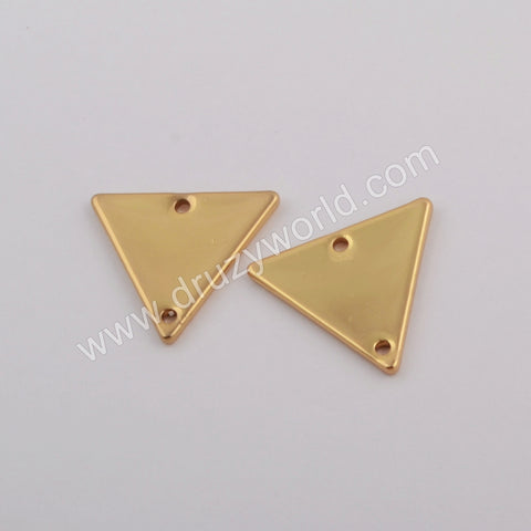 100 Pcs of Triangle Gold Plated Brass Connector Slice, Gold Charm Findings, Making Jewelry Supply PJ377