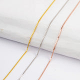 3 Pcs of 16" Gold Plated 925 Sterling Silver Box Chain Necklace, Finished Chain, DIY Jewelry Making PJ157