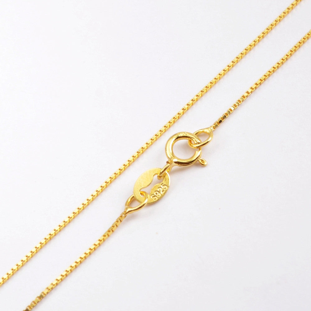 3 Pcs of 16" Gold Plated 925 Sterling Silver Box Chain Necklace, Finished Chain, DIY Jewelry Making PJ157
