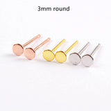 10 pairs of 925 Sterling Silver Earring Posts, 3mm Round Settings, DIY Jewelry Making Finding PJ159