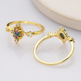 925 Sterling Silver Oval Black Opal CZ Ring in Gold Plated, Lady Fashion Jewelry SS287-1