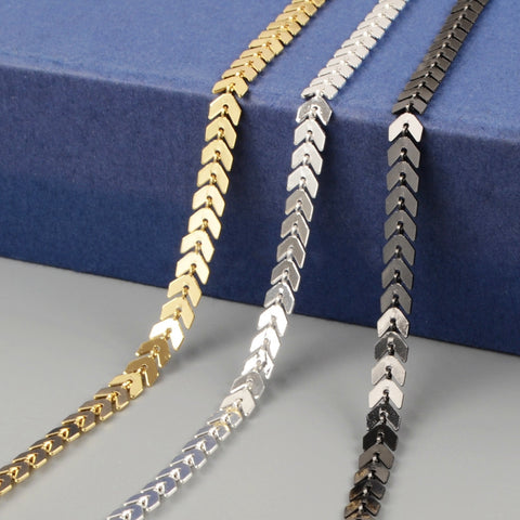 1 Meter Gold Plated Brass Fishtail Chain, Chevron Chain Findings PJ071