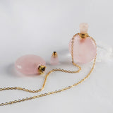 Round Multi Natural Gemstone Perfume Bottle Necklace, Healing Crystals Jewelry Necklace G2037-N