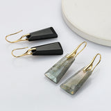 Gold Natural Gemstone Earrings, Faceted Crystal Earrings, Fashion Jewelry WX2219