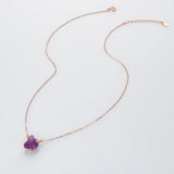 15.5" Rose Gold Claw Raw Gemstone Necklace, Birthstone Necklace, Healing Crystal Stone Jewelry SS260