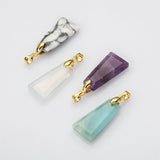 Gold Plated Rainbow Gemstone Pendant Bead, Faceted, Crystal Charm Pendant, For DIY Jewelry Making WX2218
