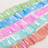 Light Rainbow Aura Quartz Titanium Druzy Crystal Point Loose Beads Strand, For DIY Jewelry Making G0832