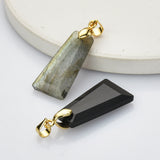 Gold Plated Rainbow Gemstone Pendant Bead, Faceted, Crystal Charm Pendant, For DIY Jewelry Making WX2218