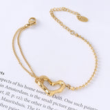 18k Gold Titanium Steel Heart Bracelet AL686