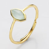 Gold Plated Marquise Multi Natural Gemstone Adjustable Ring, 925 Silver Birthstone Jewelry Lady Fashion Ring SS263