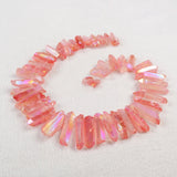 Light Rainbow Aura Quartz Titanium Druzy Crystal Point Loose Beads Strand, For DIY Jewelry Making G0832