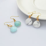 Teardrop Gold Multi Gemstone Earrings, Faceted Healing Crystal Stone Earring, Simple Fashion  Jewelry WX2236