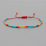 Bohemian Skinny Miyuki Beads Bracelet, Adjustable, Handmade Friendship Loves Boho Summer Jewelry AL699