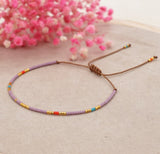 Bohemian Skinny Miyuki Beads Bracelet, Adjustable, Handmade Friendship Boho Summer Jewelry AL700