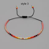 Bohemian Skinny Miyuki Beads Bracelet, Adjustable, Handmade Friendship Loves Boho Summer Jewelry AL699