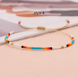 Bohemian Skinny Miyuki Beads Bracelet, Adjustable, Handmade Friendship Loves Boho Summer Jewelry AL699